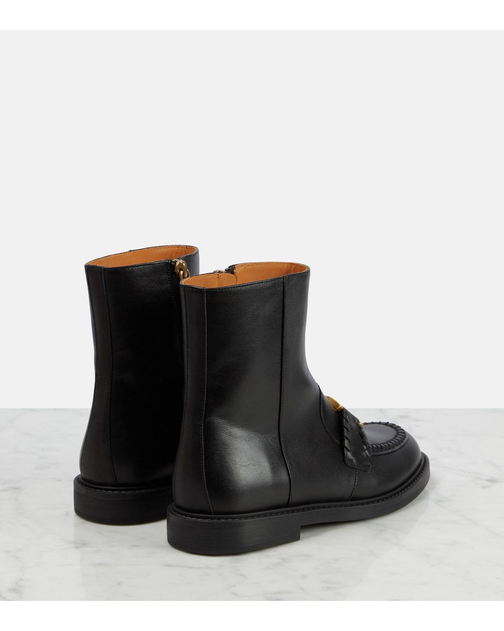 Chloé Marcie Ankle Boot Women's Black Size 6 100% Bovine Leather