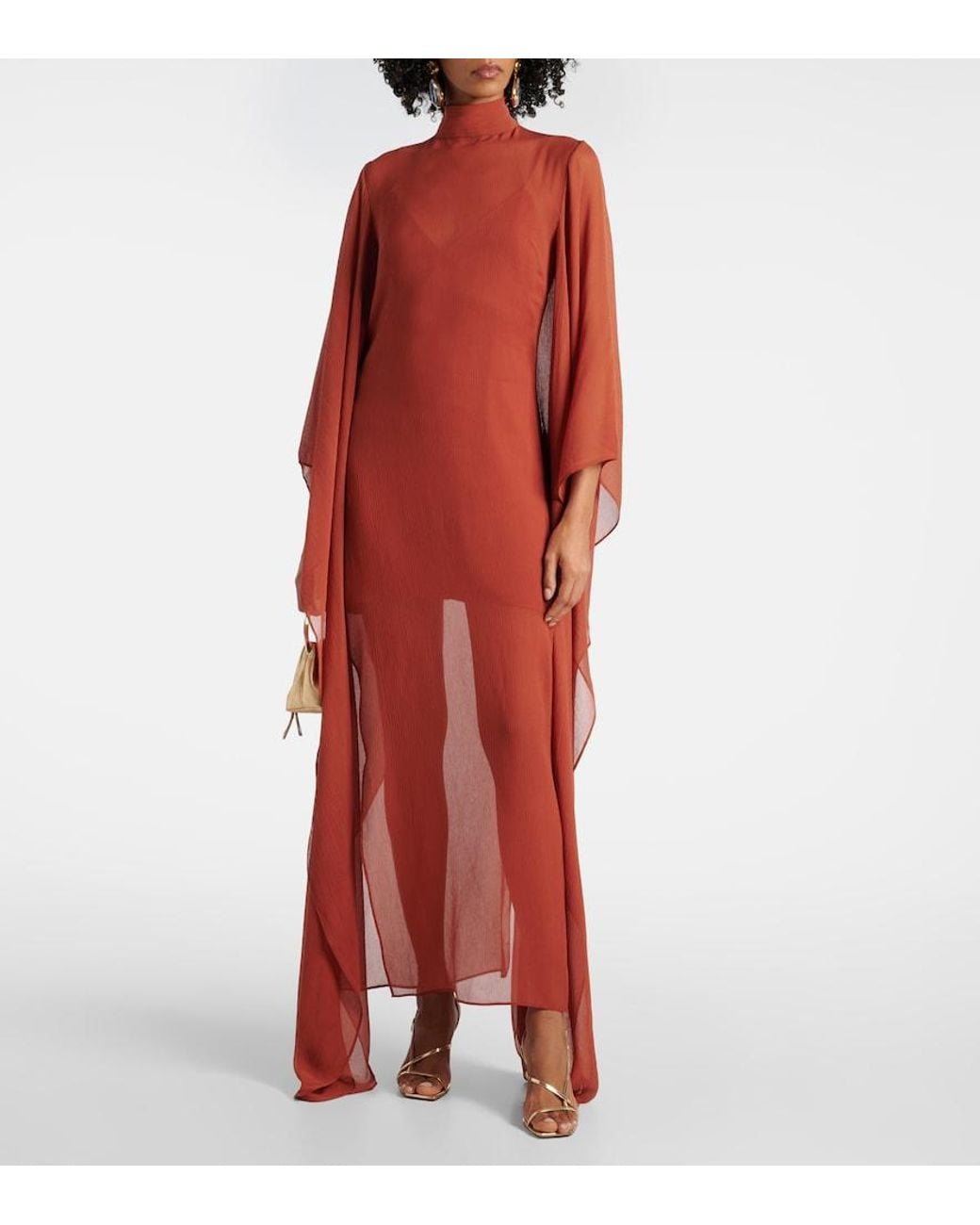 Taller Marmo Red Lanzarote Silk Chiffon Kaftan