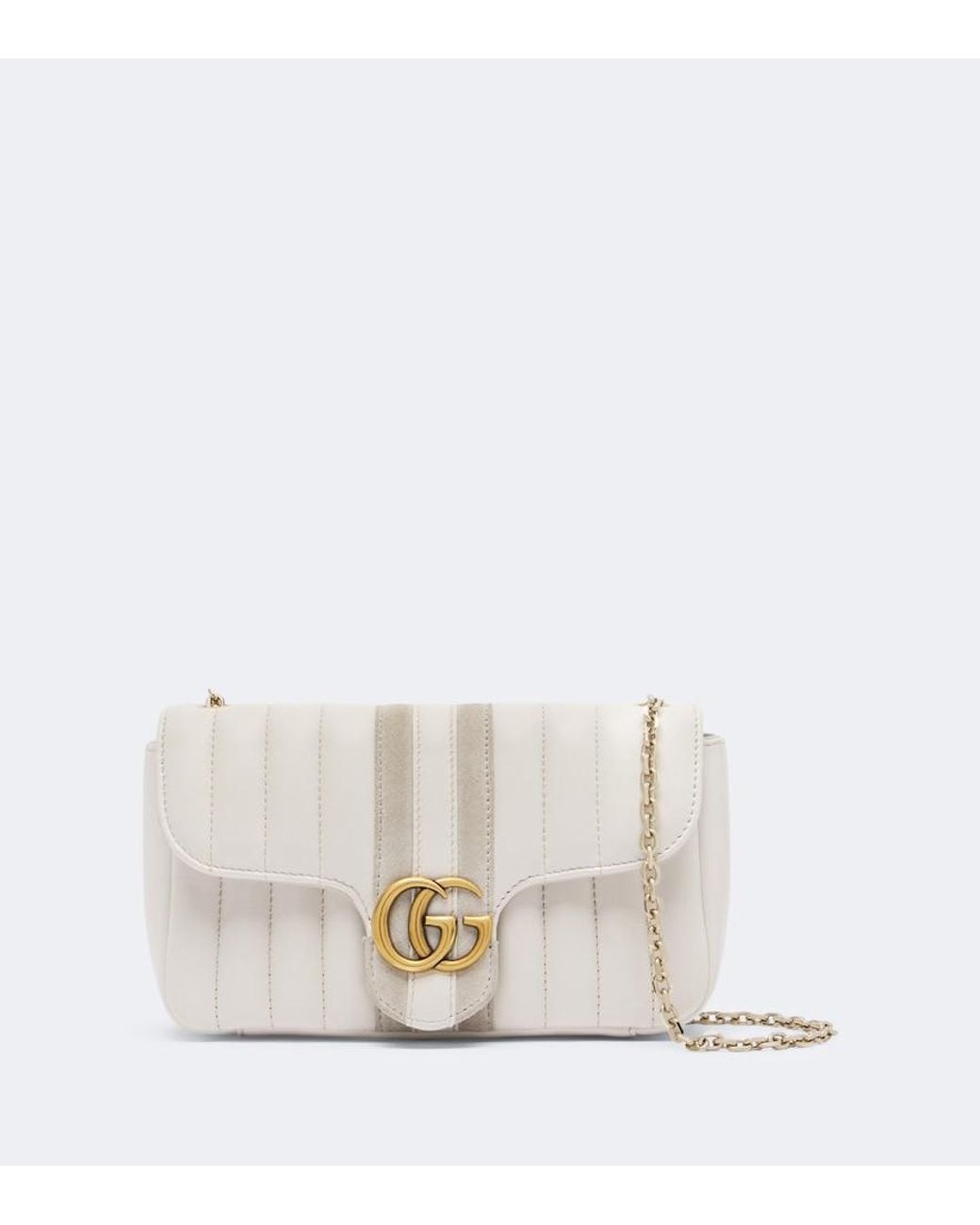 Gucci White Jetset Gg Marmont Small Shoulder Bag