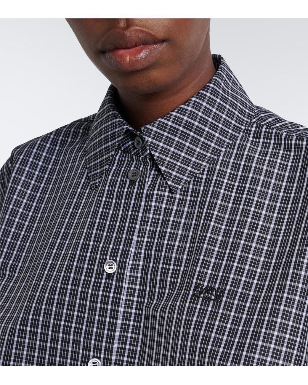 Loewe Gray Checked Cotton-Blend Shirt