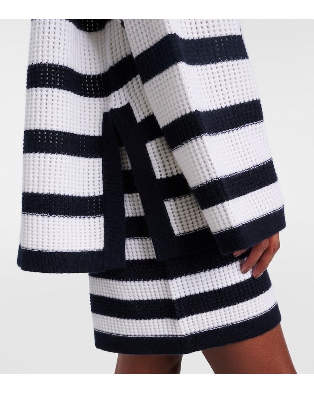 Jardin Des Orangers Blue Striped Cashmere Cardigan