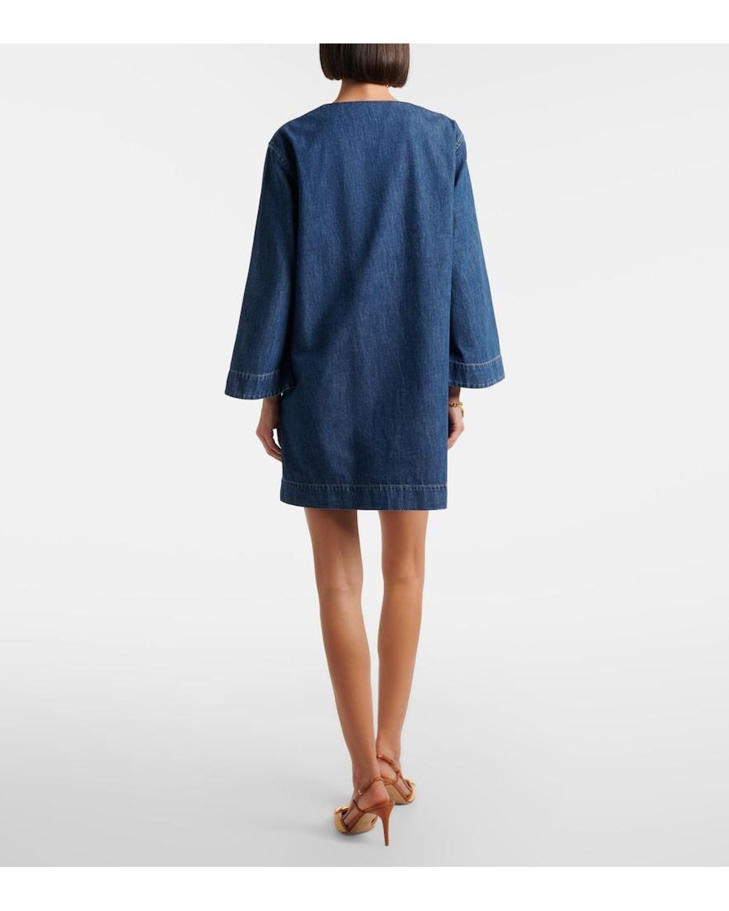 Valentino Garavani Blue Vgold Chambray Minidress