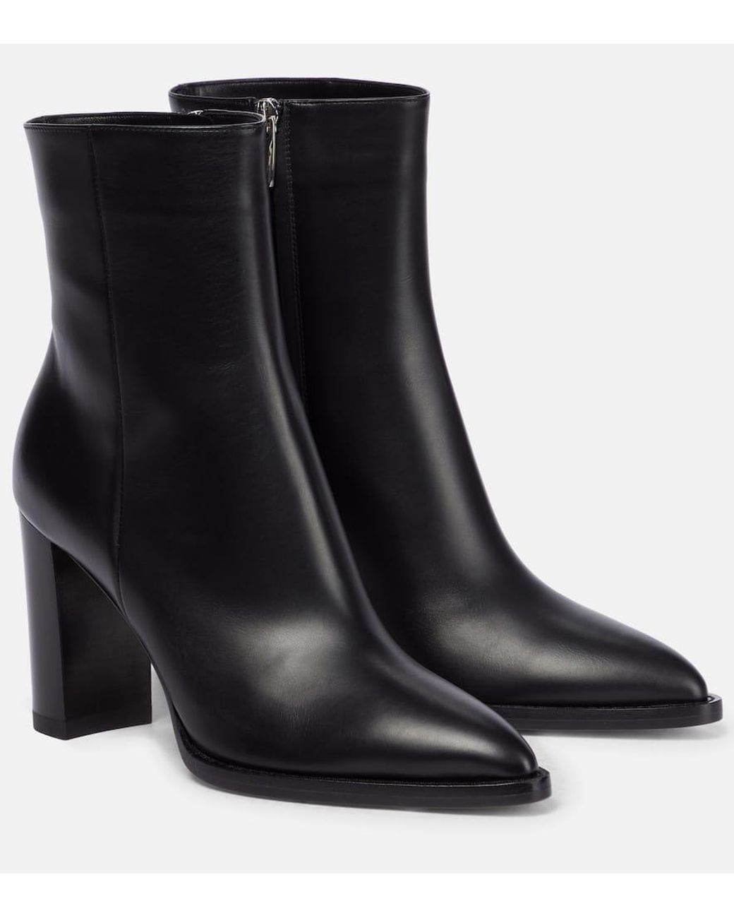 Gianvito Rossi River 85 Leather Ankle Boots in Black Lyst