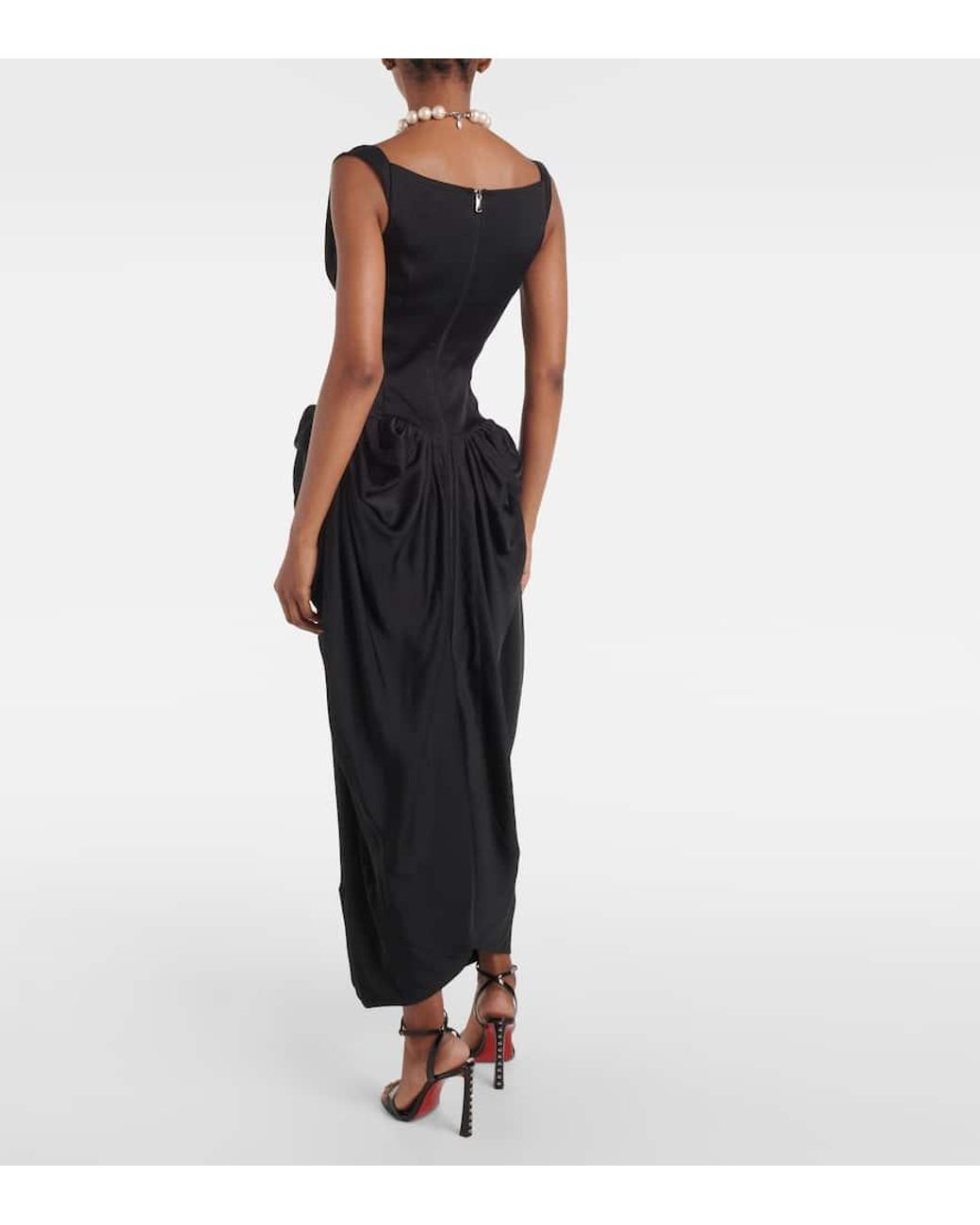 Vivienne Westwood Sunday Garden Draped Maxi Dress in Black