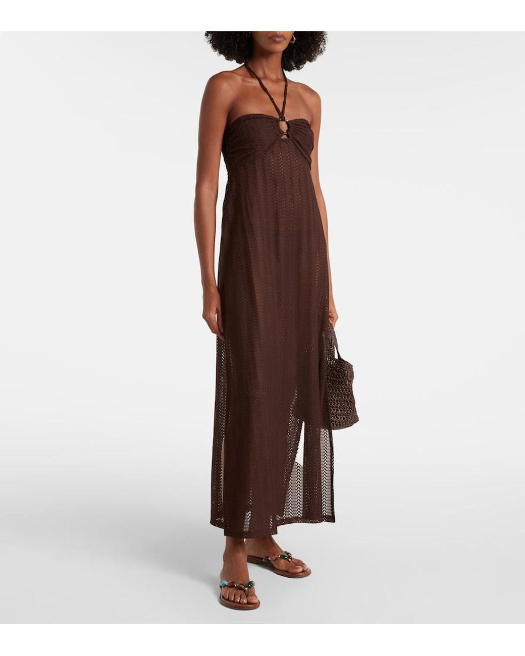 Melissa Odabash Purple Harriet Keyhole Halterneck Maxi Dress