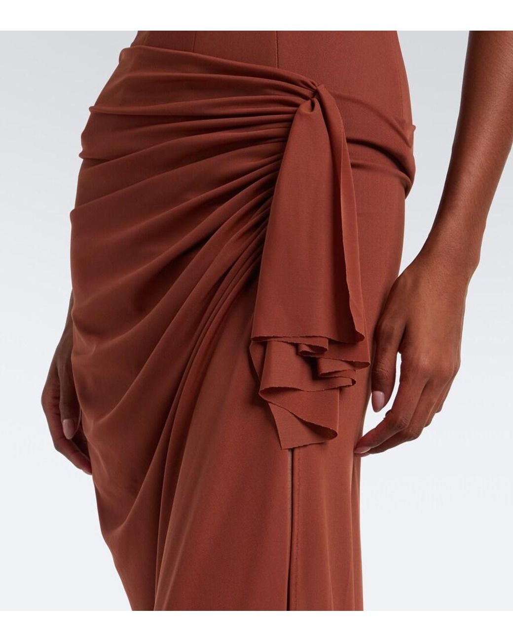 Alex Perry Red Draped Corset Dress
