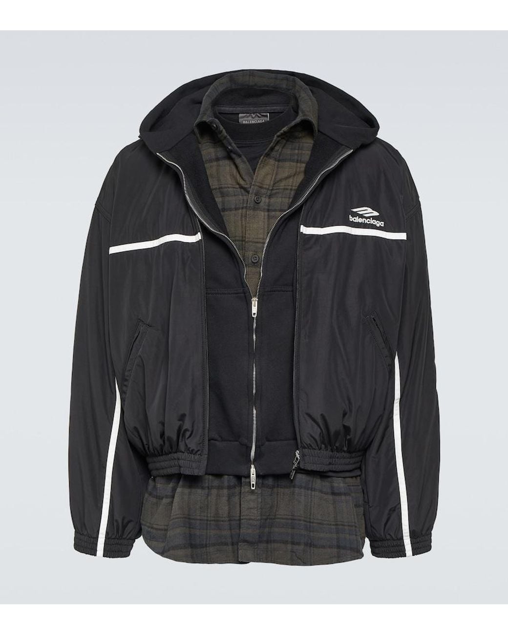Balenciaga Black 3B Sports Icon Layered Track Jacket for men