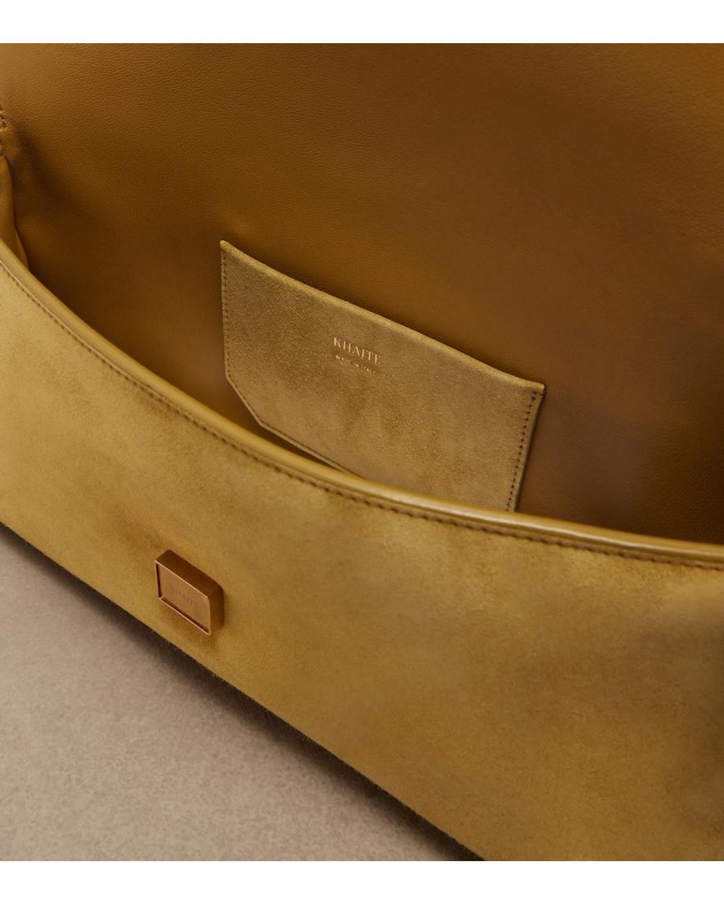 Khaite Natural Audrey Medium Suede Clutch