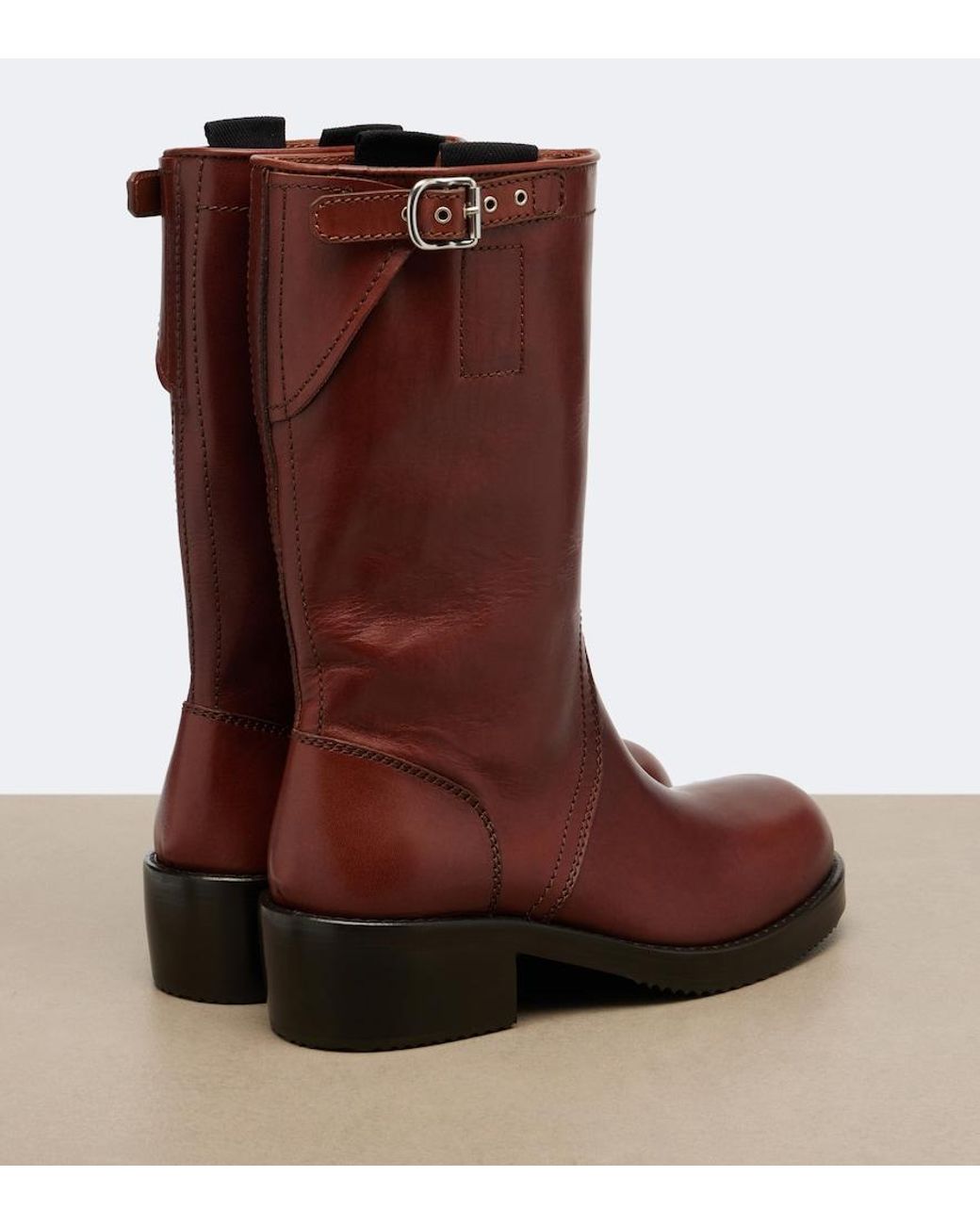 Dries Van Noten Brown Leather Biker Boots