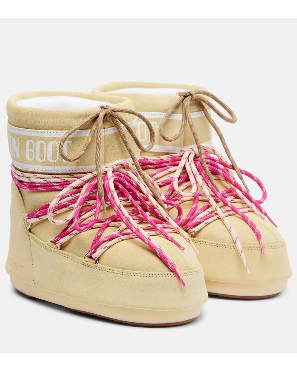 Moon Boot Pink Icon Low Suede Snow Boots