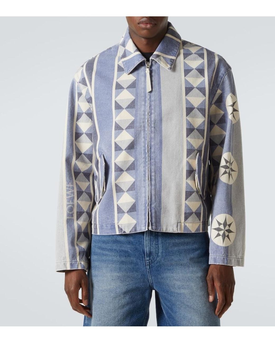 Loewe Blue Paula's Ibiza Printed Denim Blouson for men