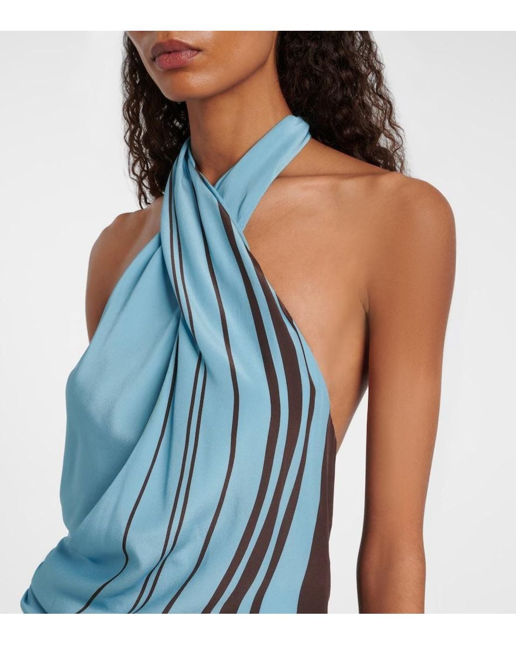 Sir Blue Rioja Striped Silk Crepe Maxi Dress