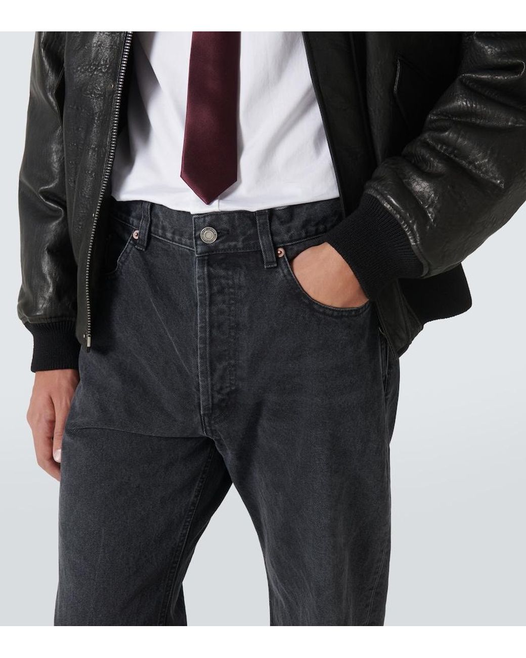 Jeans Rectos Saint Laurent de hombre de color Gray