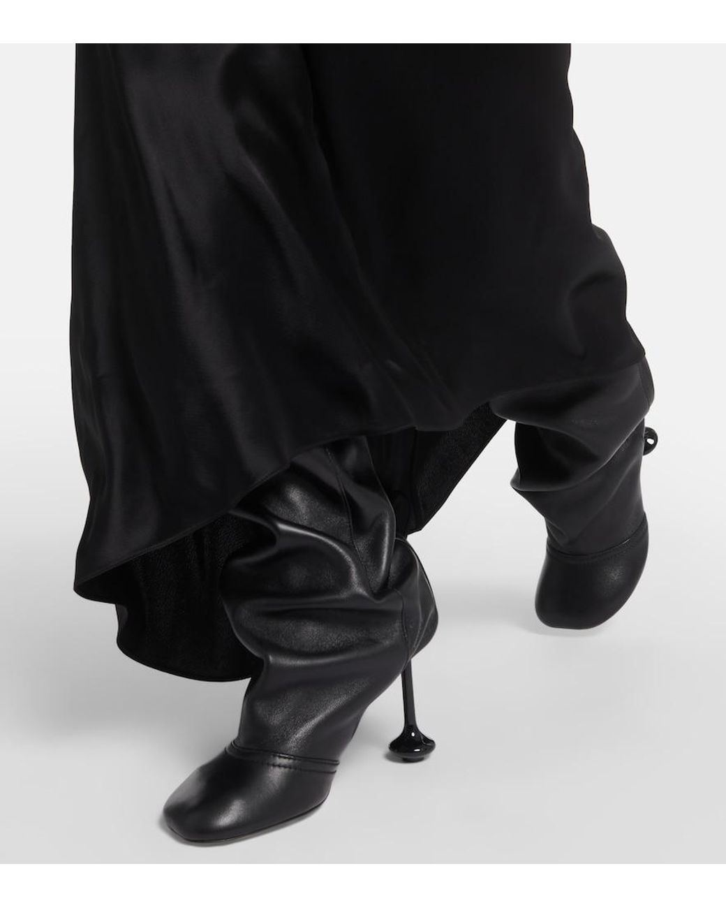 Loewe Black Lambskin Knee-High Boots
