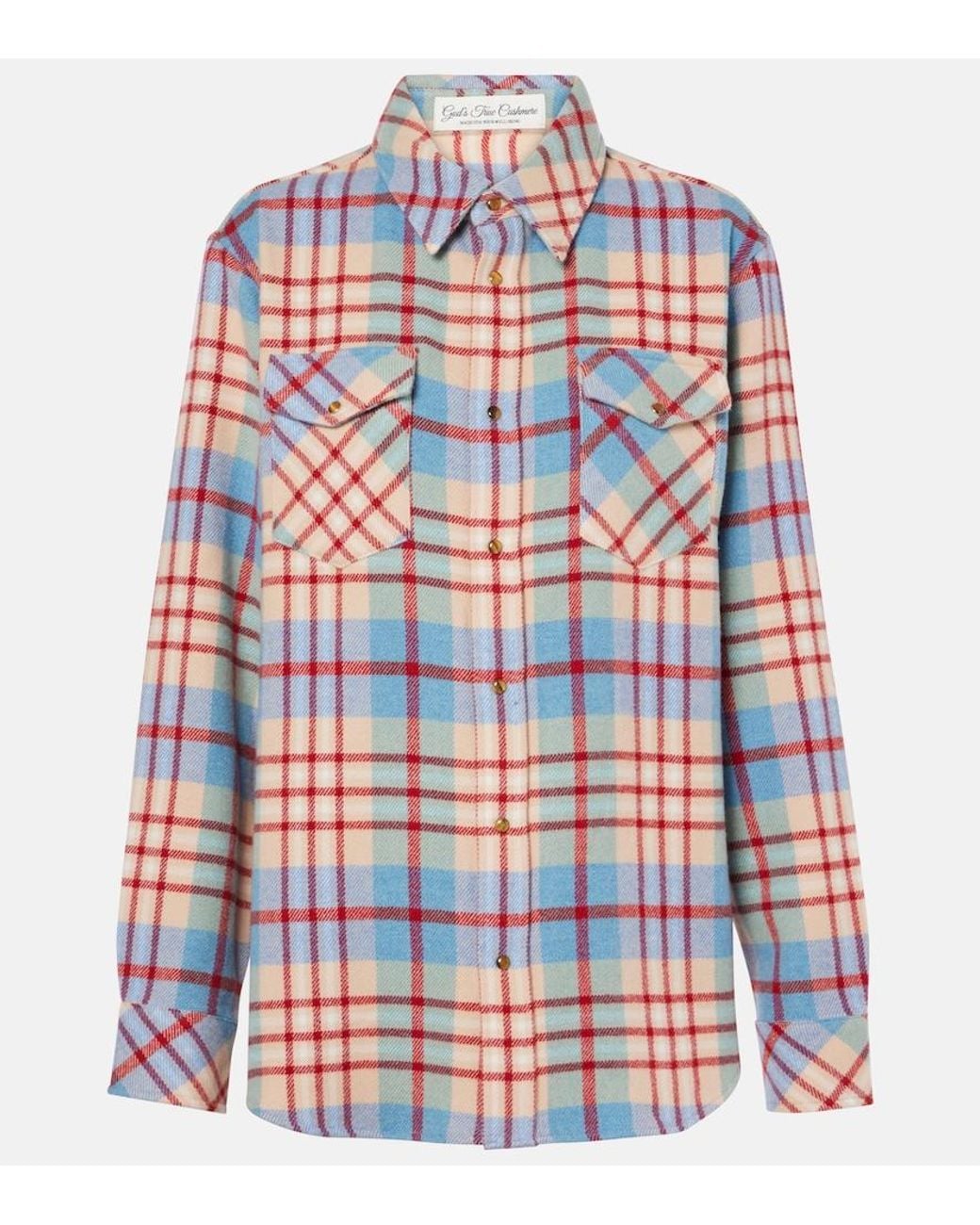 God's True Cashmere Multicolor Al's Run Plaid Cashmere Shirt
