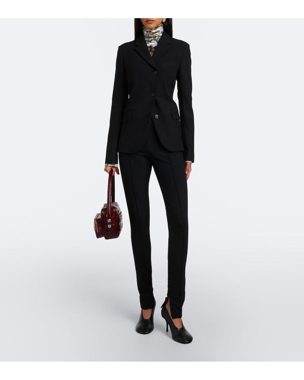 Acne Black Asymmetric Twill Blazer