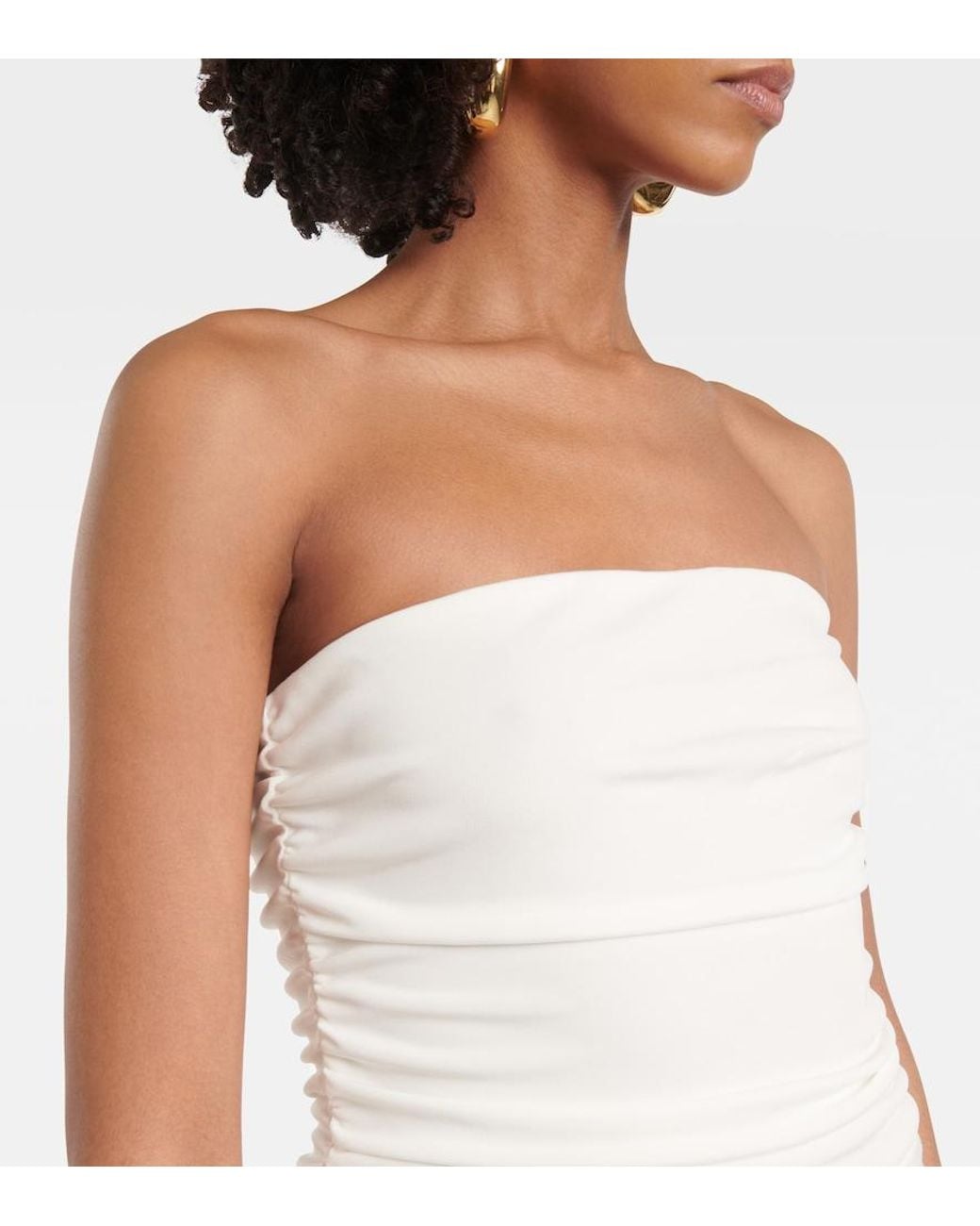Staud White Mariana Jersey Corset Dress