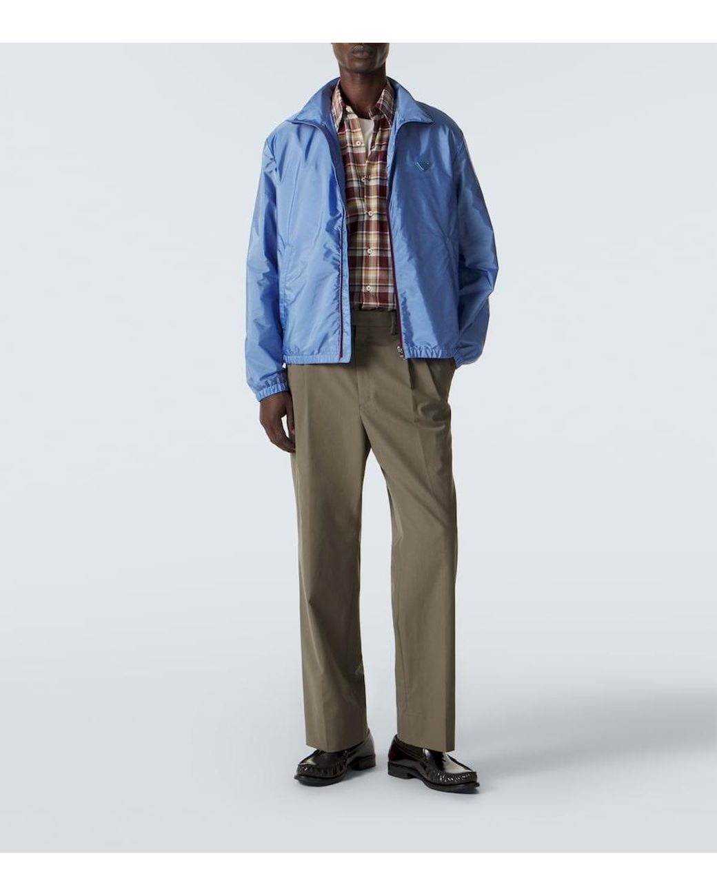 Prada Blue High-Neck Zip Jacket for men