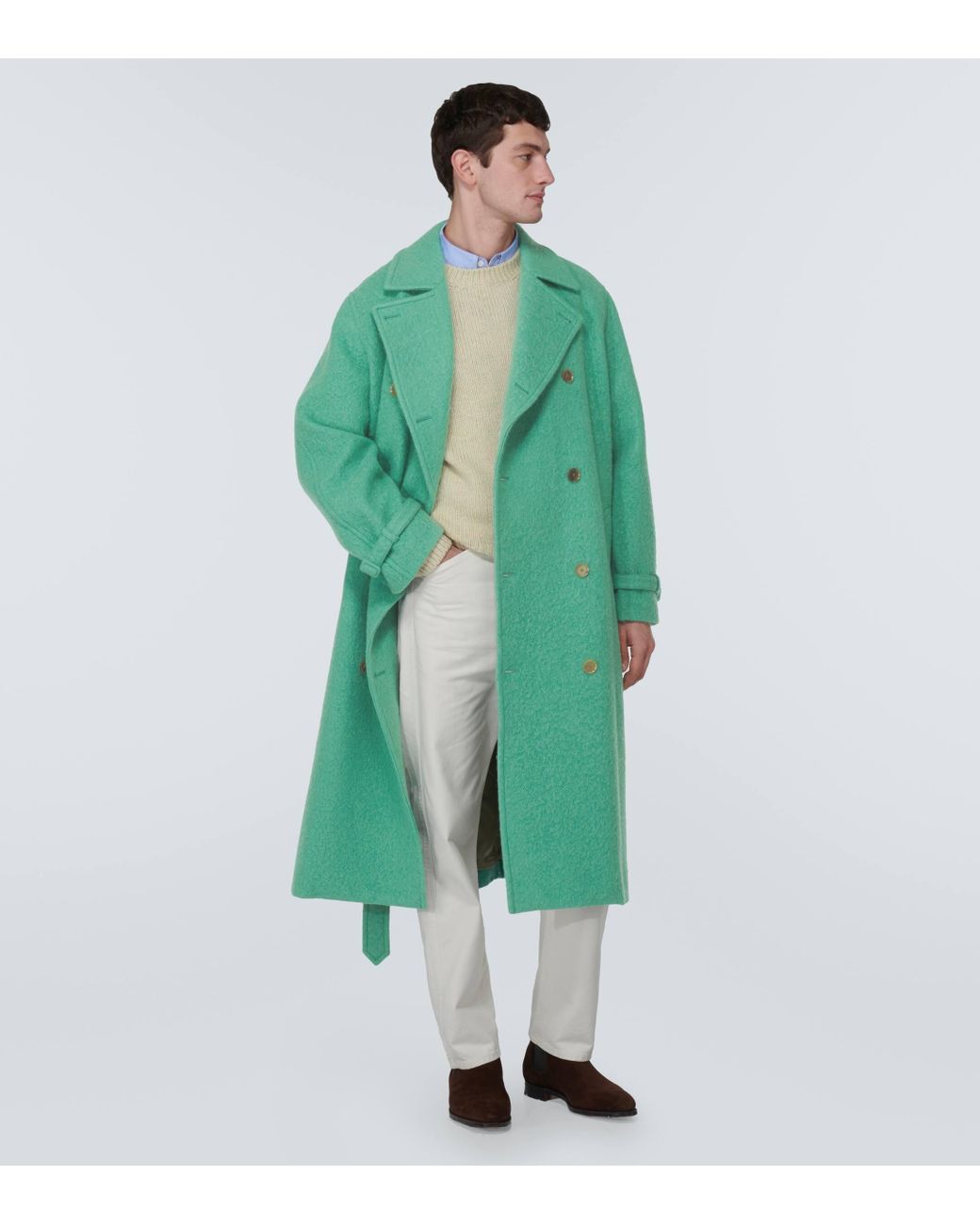 【超目玉枠】 Alpaca And Wool Melton AURALEE Trench Men for Green in Coat ジャケット・アウター