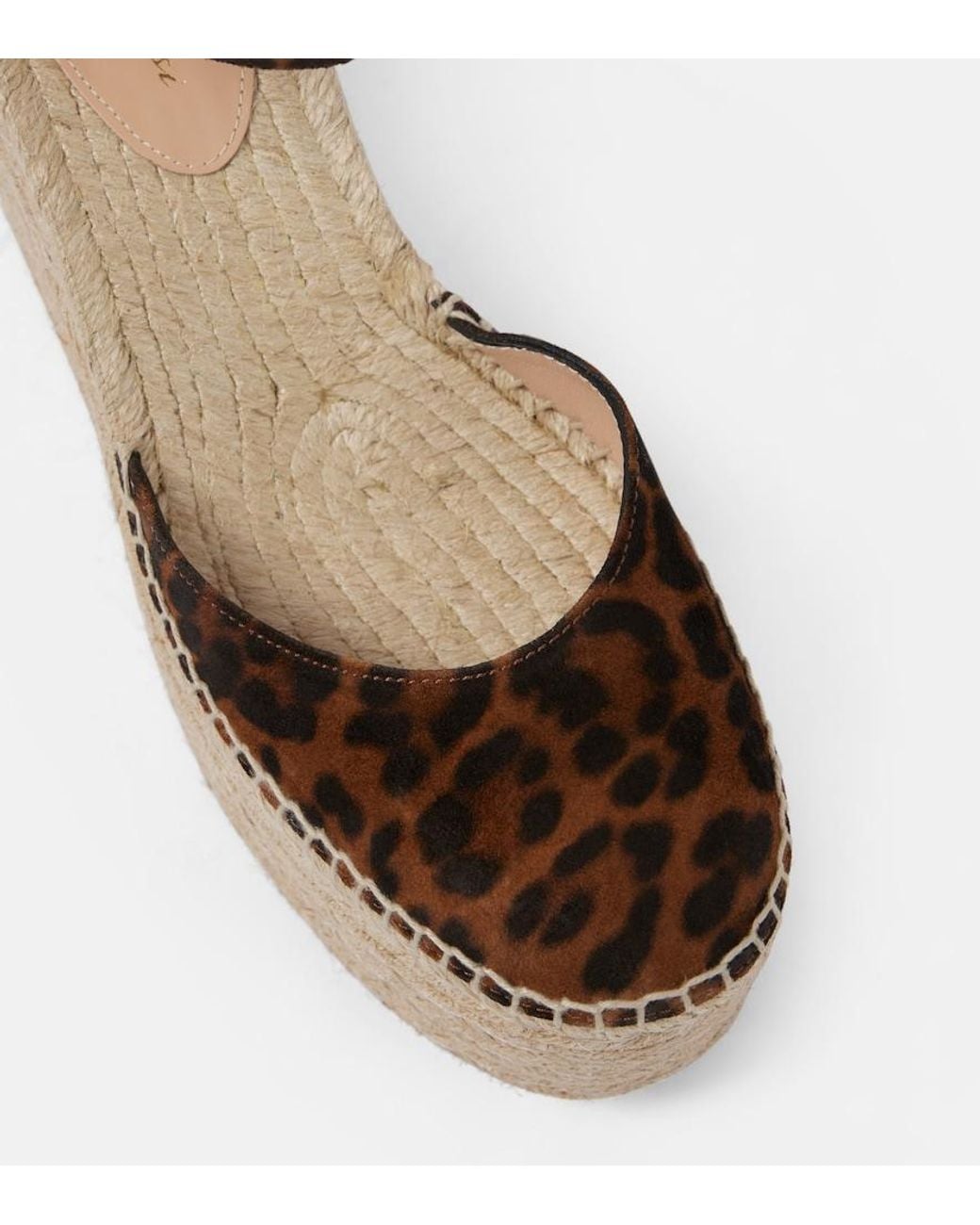 Gianvito Rossi Brown Leopard-Print Suede Espadrille Wedges