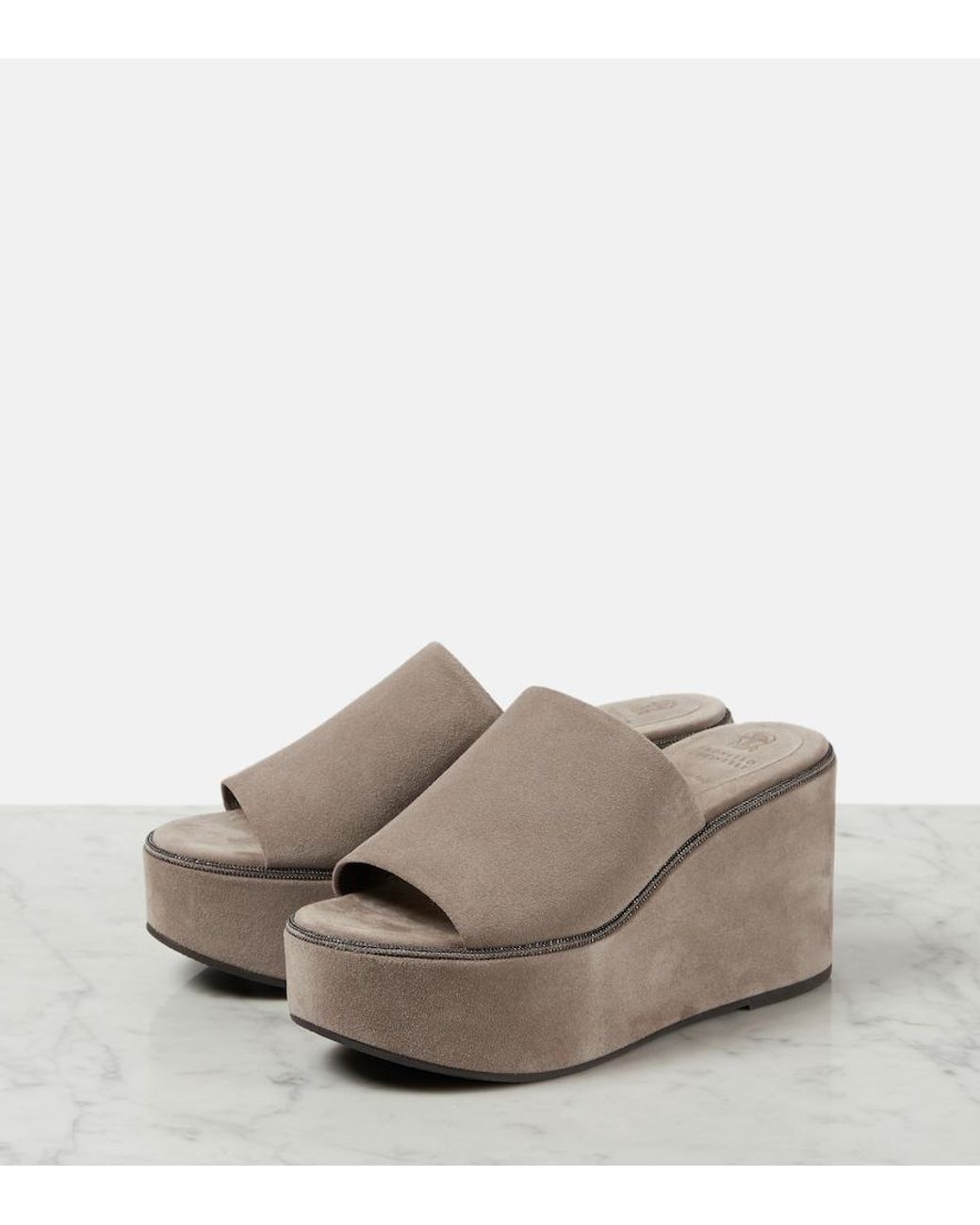 Brunello Cucinelli Gray Classic High Mule