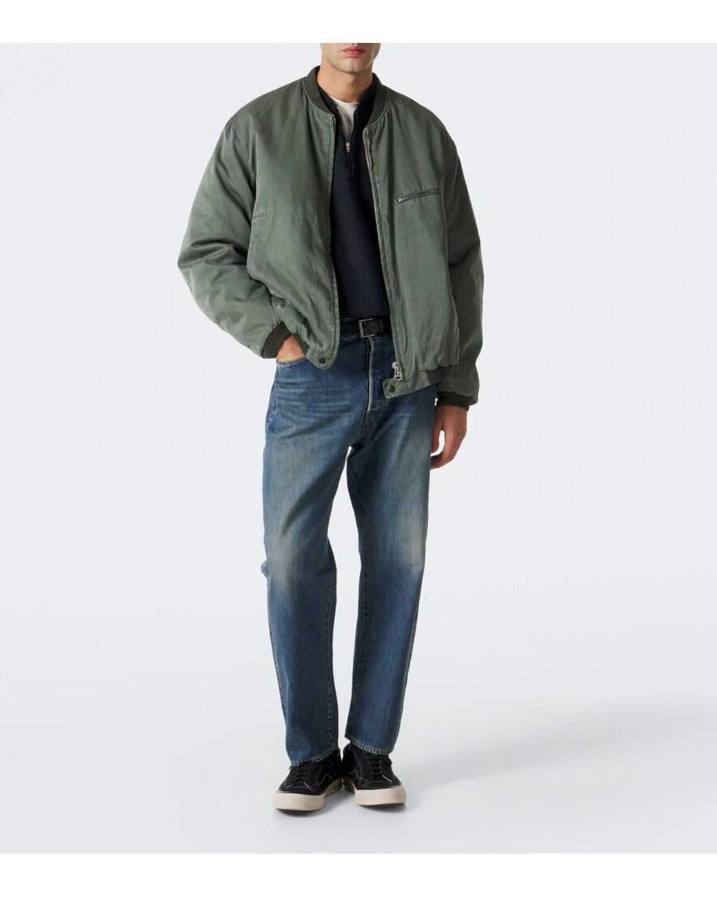 A.PRESSE Blue Cotton Zip-Up Sweater for men