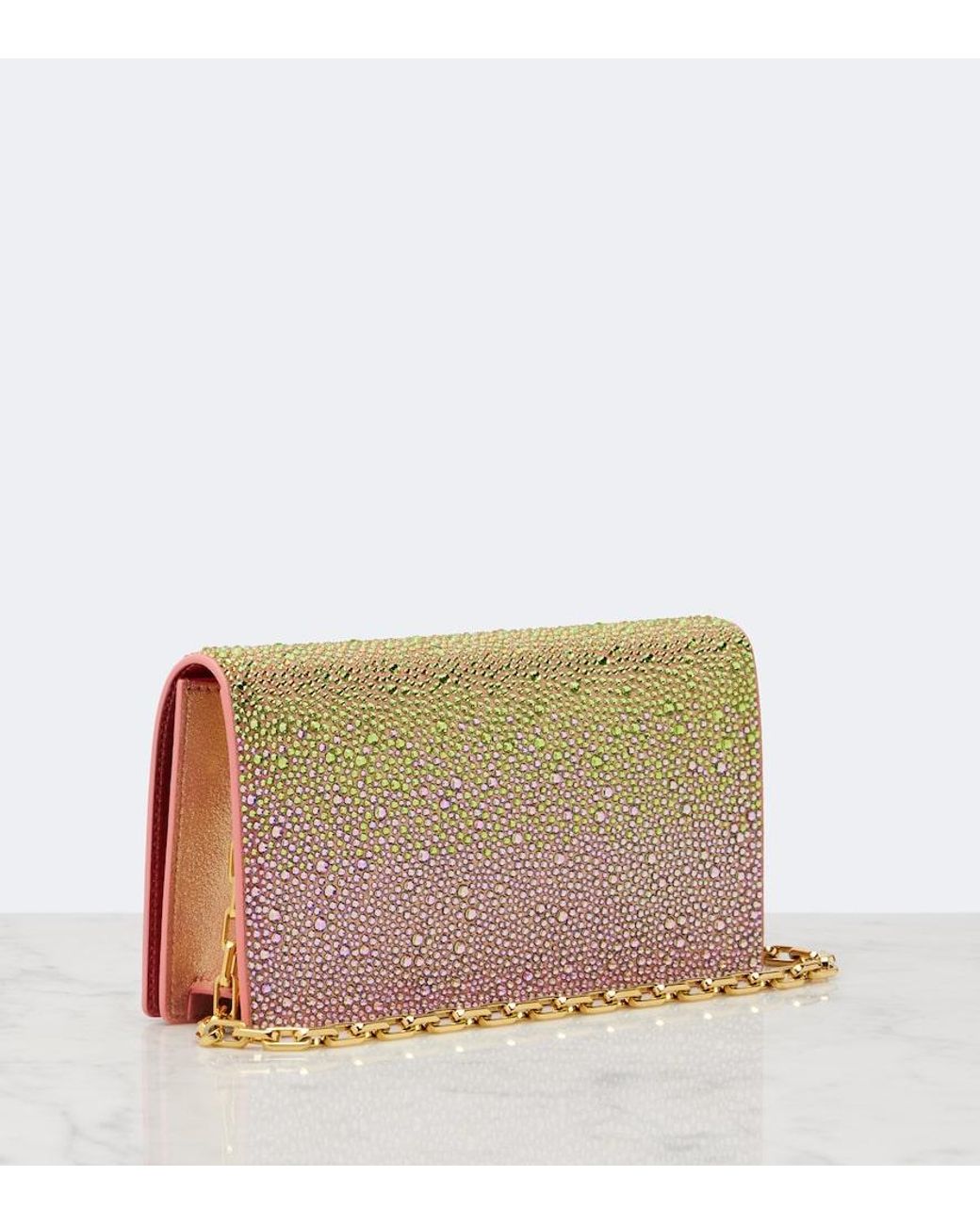Christian Louboutin Red Bettina Embellished Leather Clutch