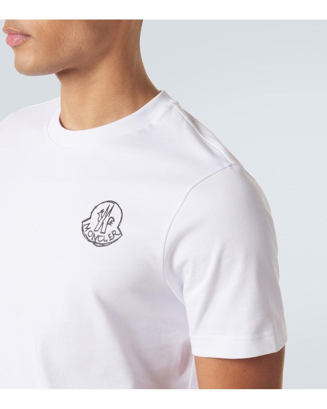 Moncler White Cotton Jersey T-Shirt for men