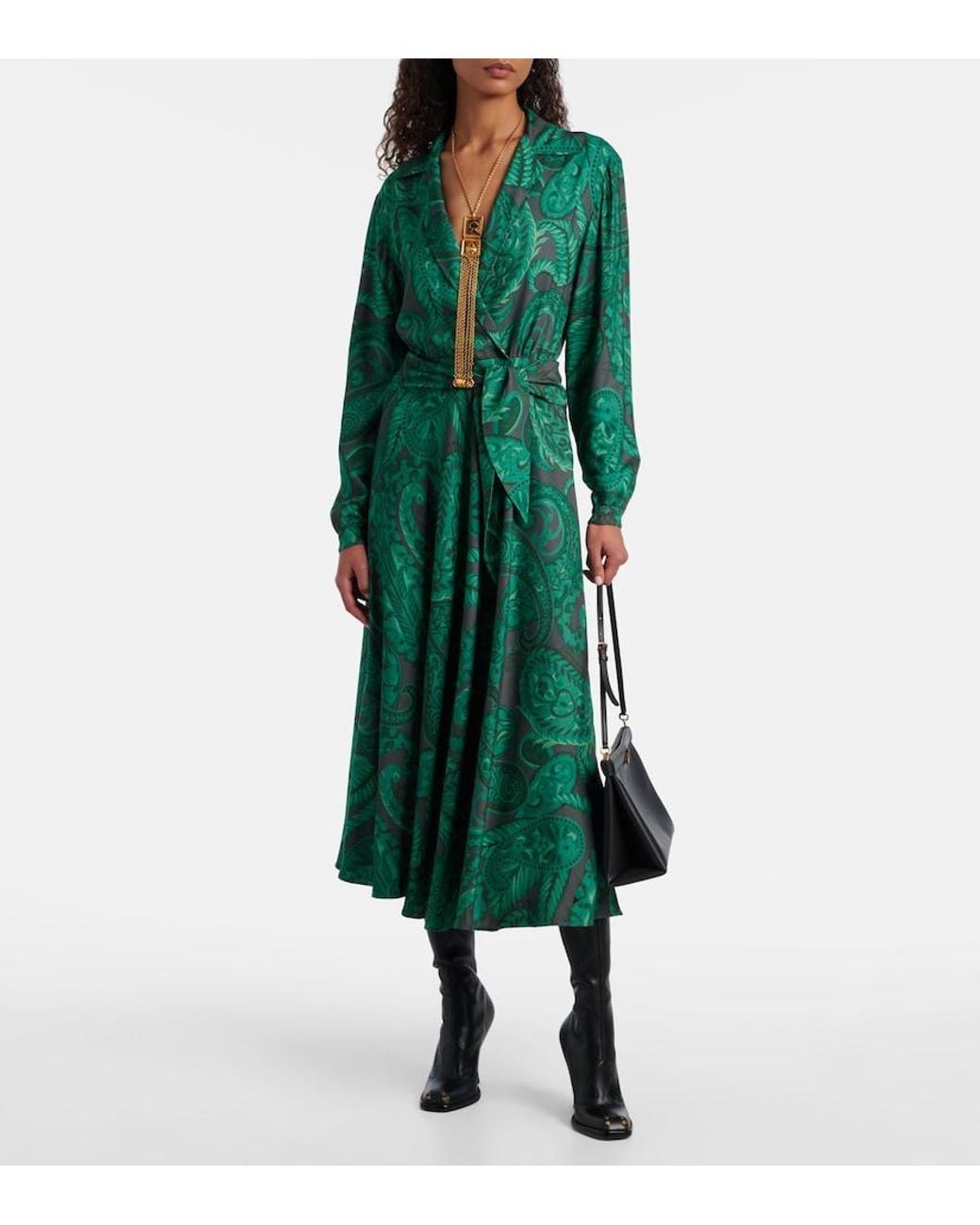 Etro Green Dress With A Belt