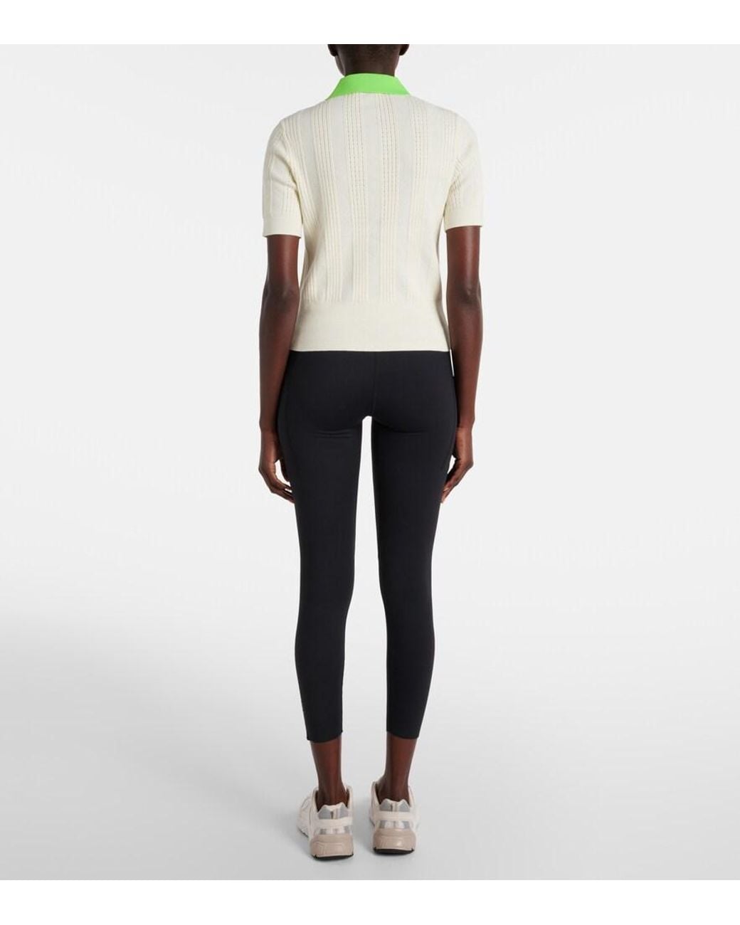 Tory Sport Green Polohemd Aus Pointelle-Strick