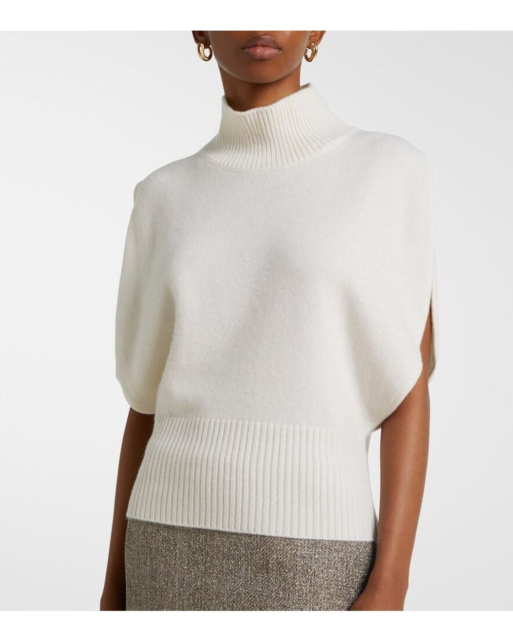 Lisa Yang White Zaya Cashmere Top