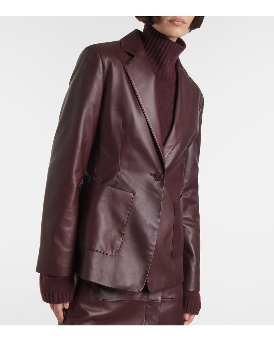 Joseph Brown Leather Blazer