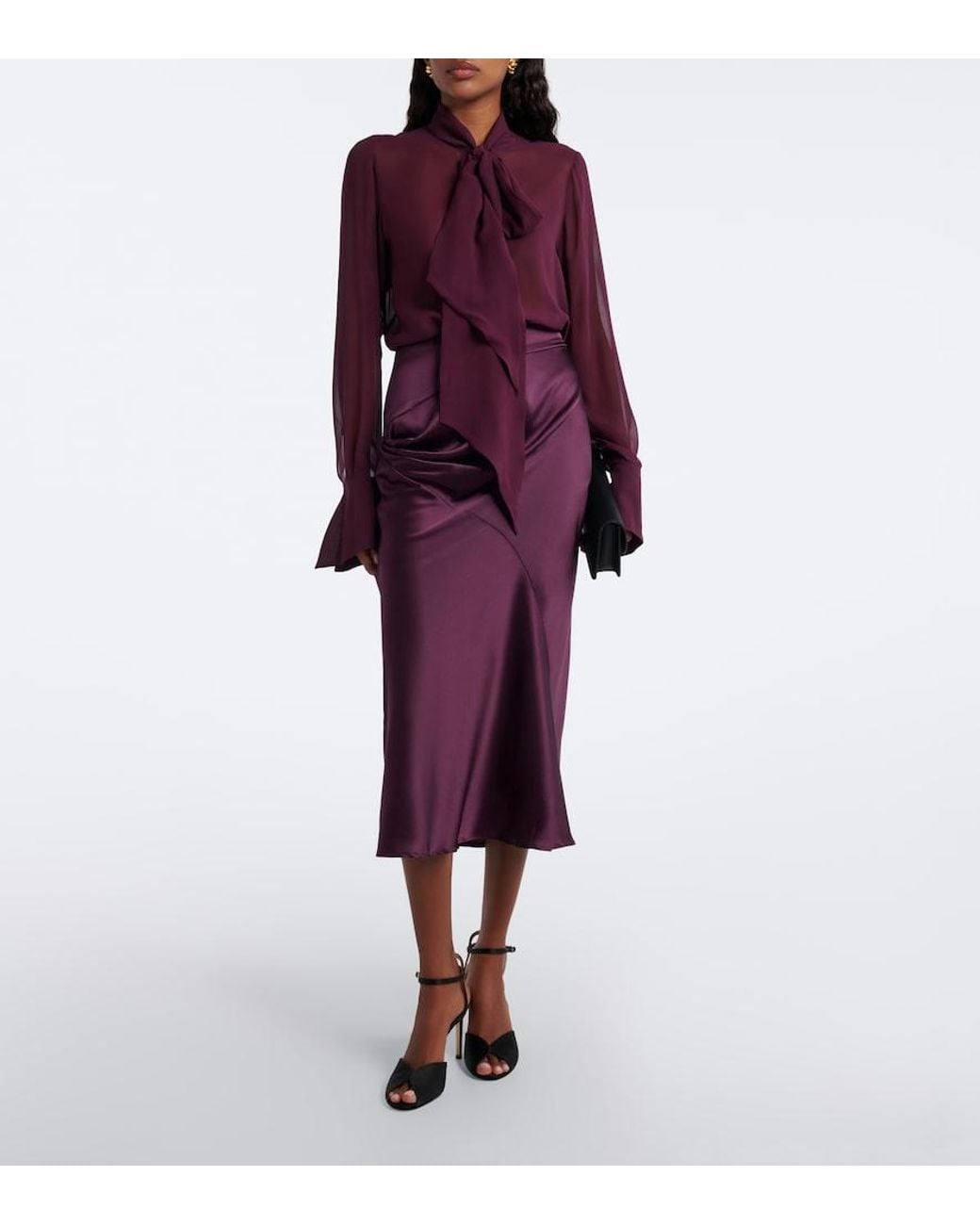Nina Ricci Purple Silk Chiffon Blouse