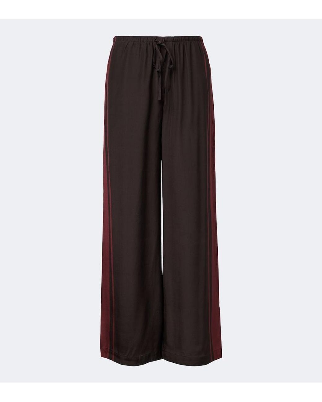 Sir Brown Silk Wide-Leg Pants