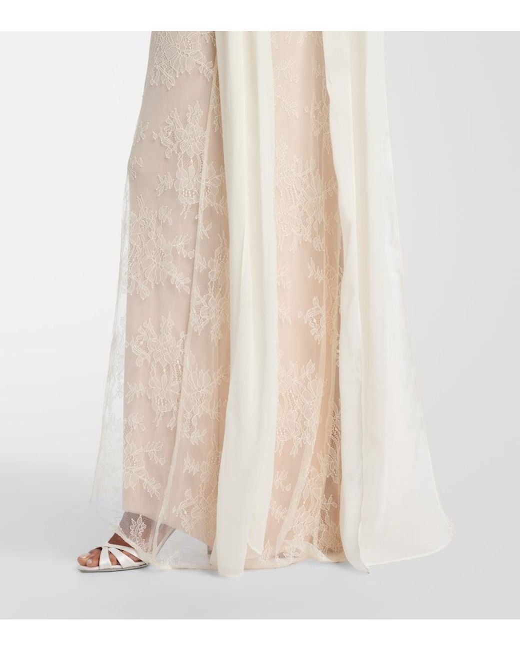 De La Vali Natural Bridal Amora Lace Tulle Gown
