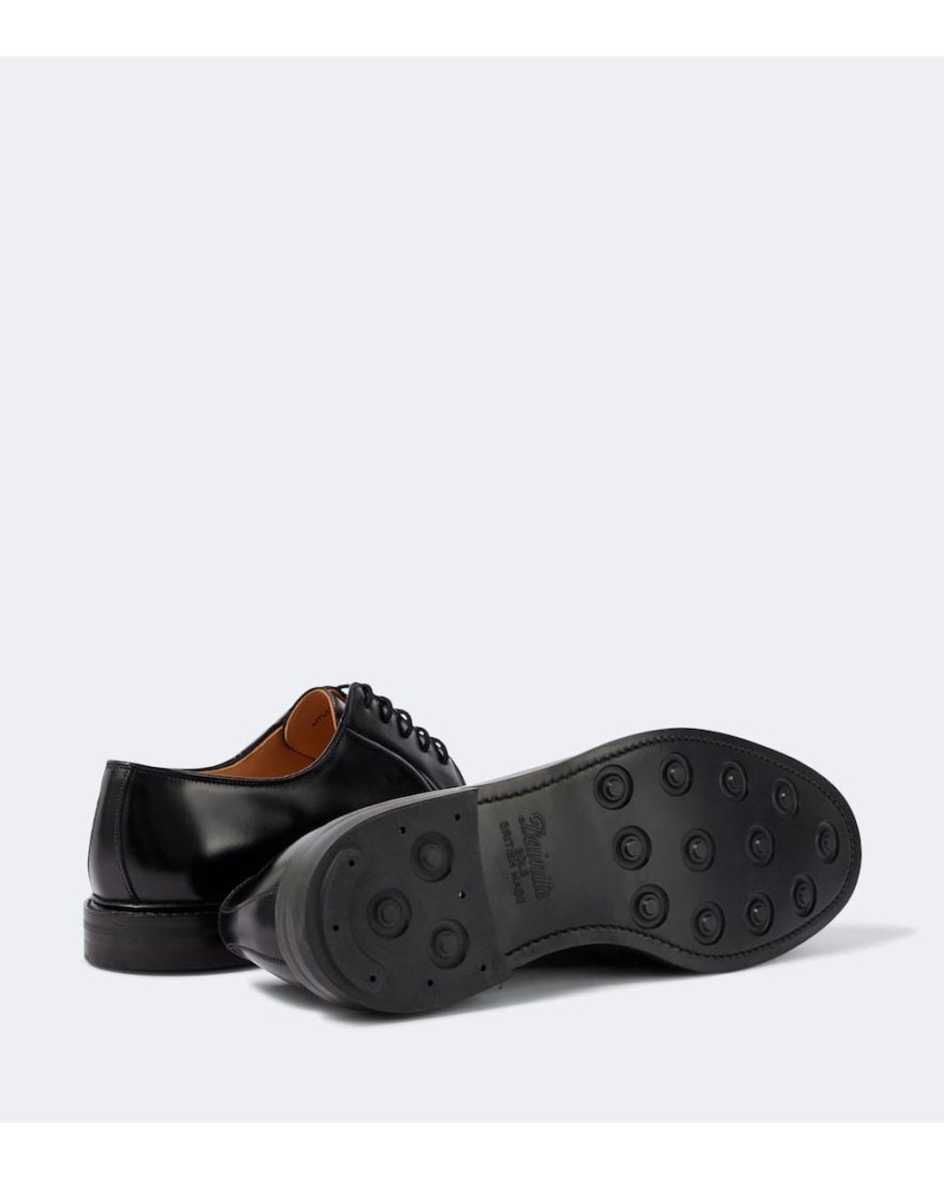 George Cleverley Black Archie Calf Leather Derby Shoes for men