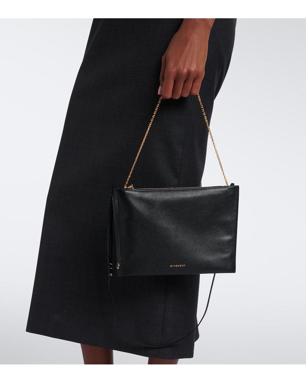 Givenchy Black Voyou Mini Embellished Leather Pouch