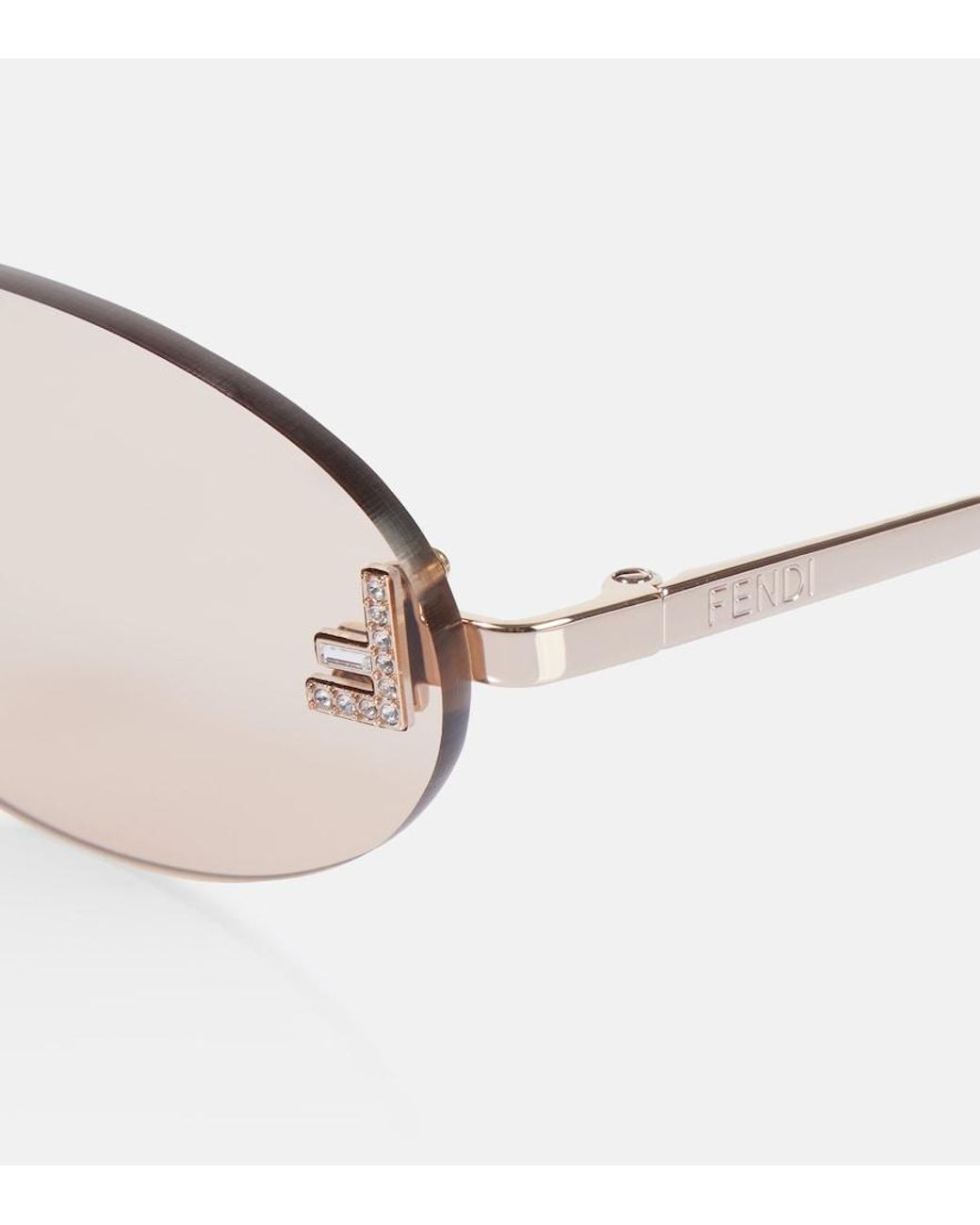 Fendi Natural First Crystal Oval Sunglasses