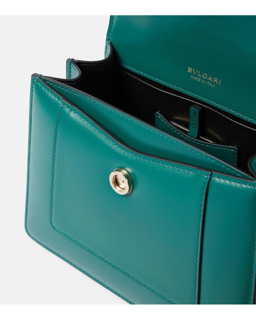 BVLGARI Green Serpenti Forever Medium Leather Top-Handle Bag