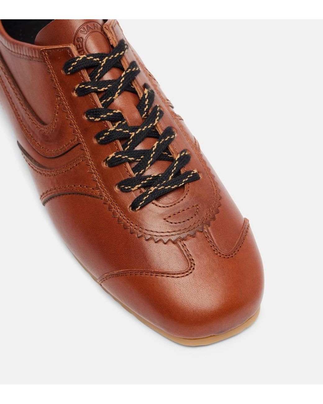 Dries Van Noten Brown Leather Sneakers