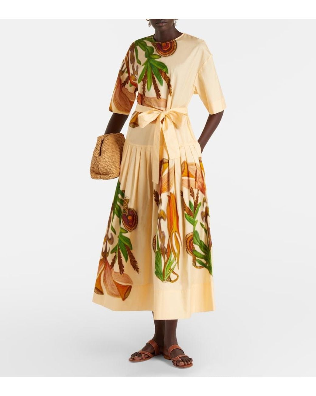 Ulla Johnson Metallic Aniline Printed Cotton Midi Dress