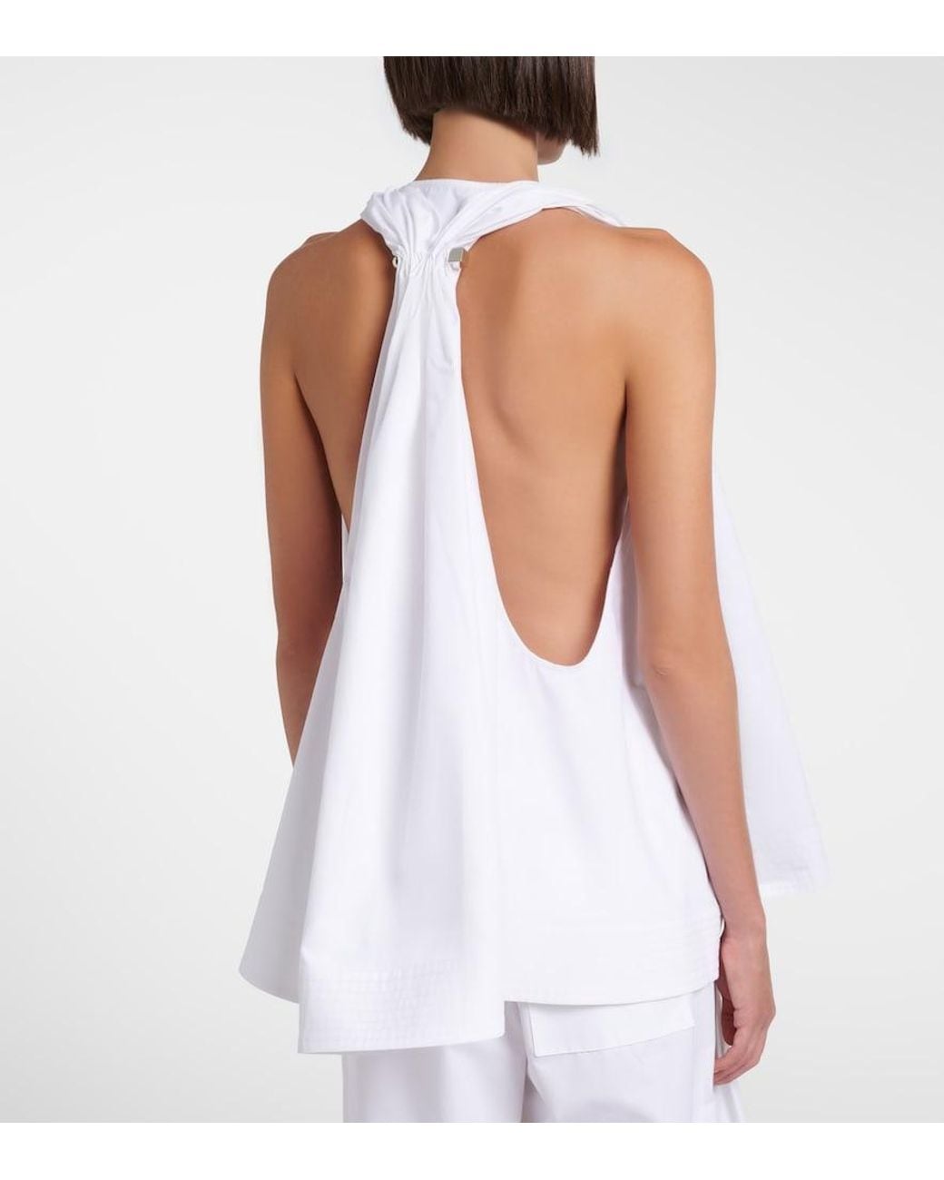 Jacquemus White Norma Cotton Poplin Top