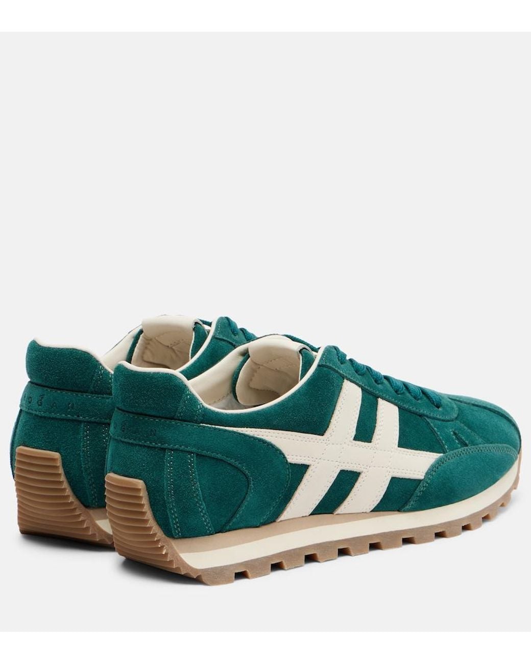 Hogan Green H671 Suede Sneakers