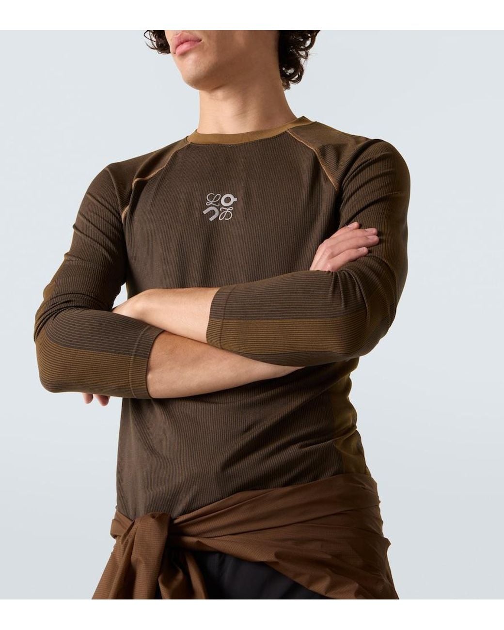 Loewe Brown X On Logo Technical Top for men