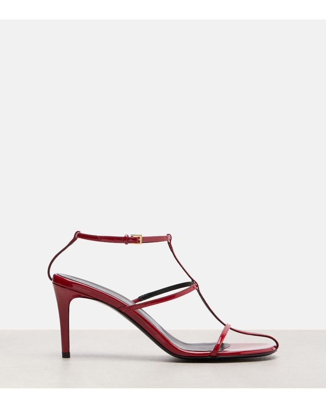 Khaite Red Cage 75 Patent Leather Sandals