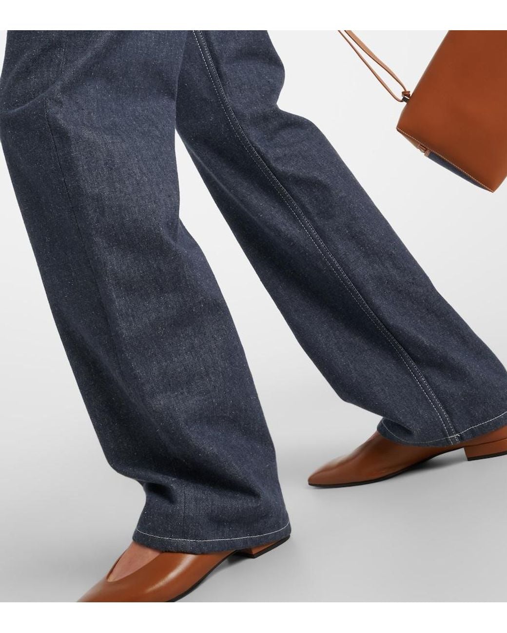 Loro Piana Blue Tye High-Rise Wide-Leg Jeans