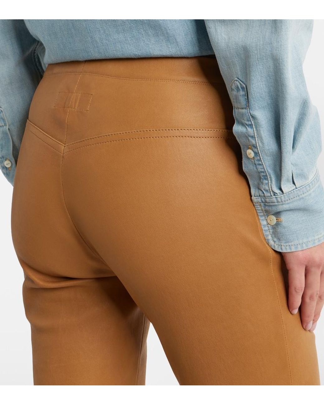 Stouls Brown Jp Twenty Leather Slim Pants