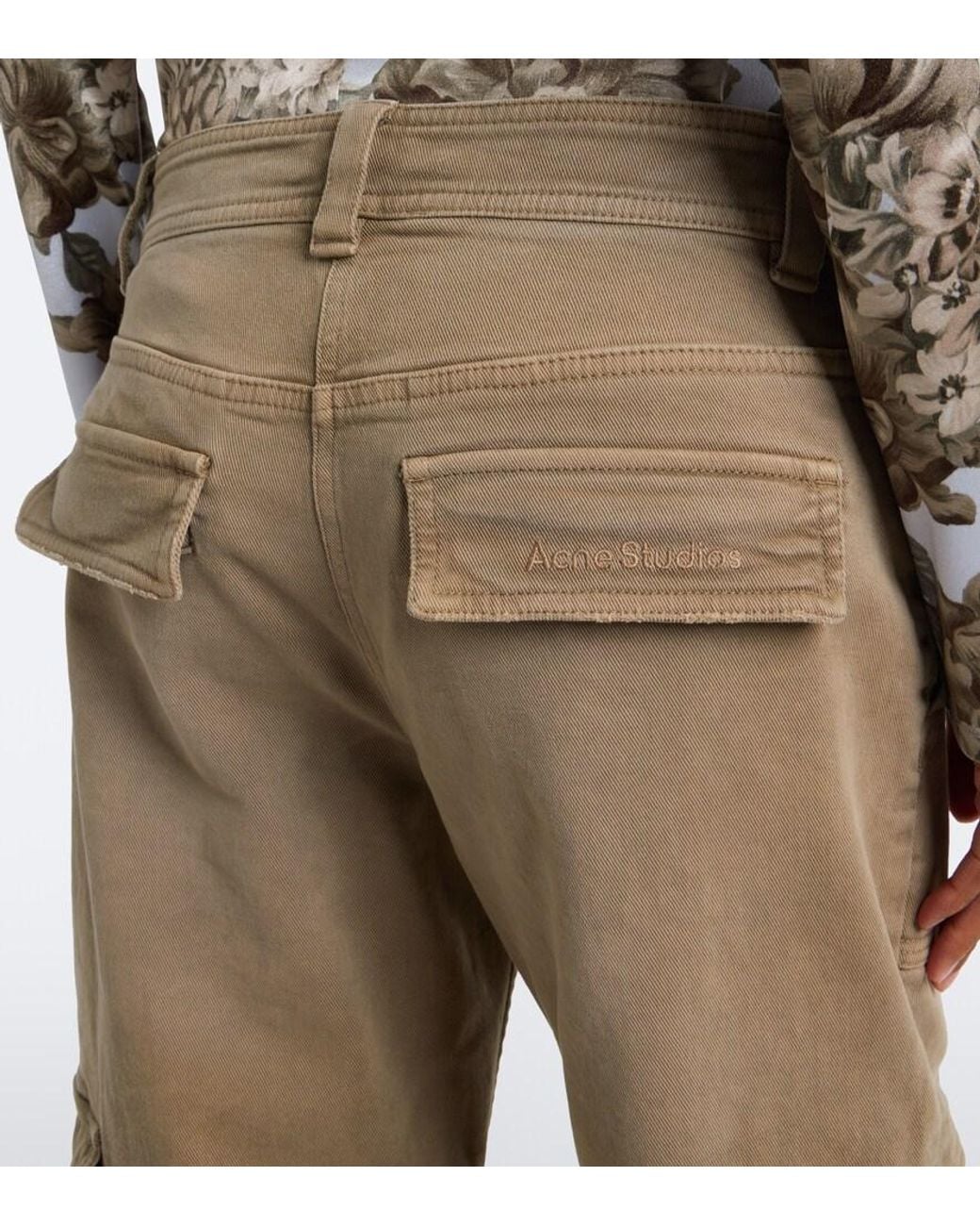 Acne Natural Cotton Twill Cargo Pants