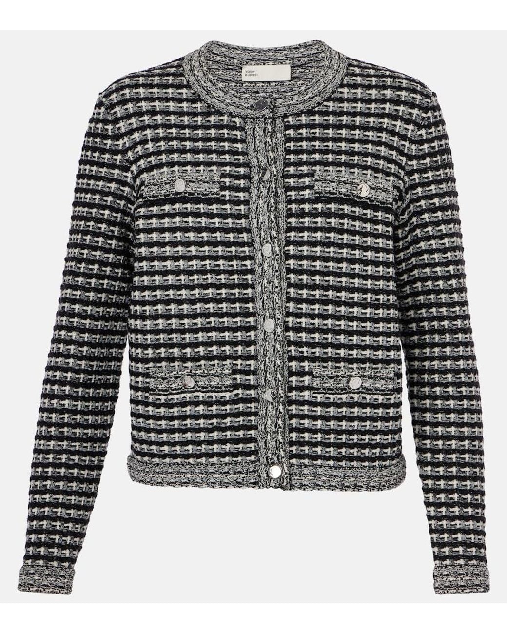 Tory Burch Black Jacquard Kendra Cardigan
