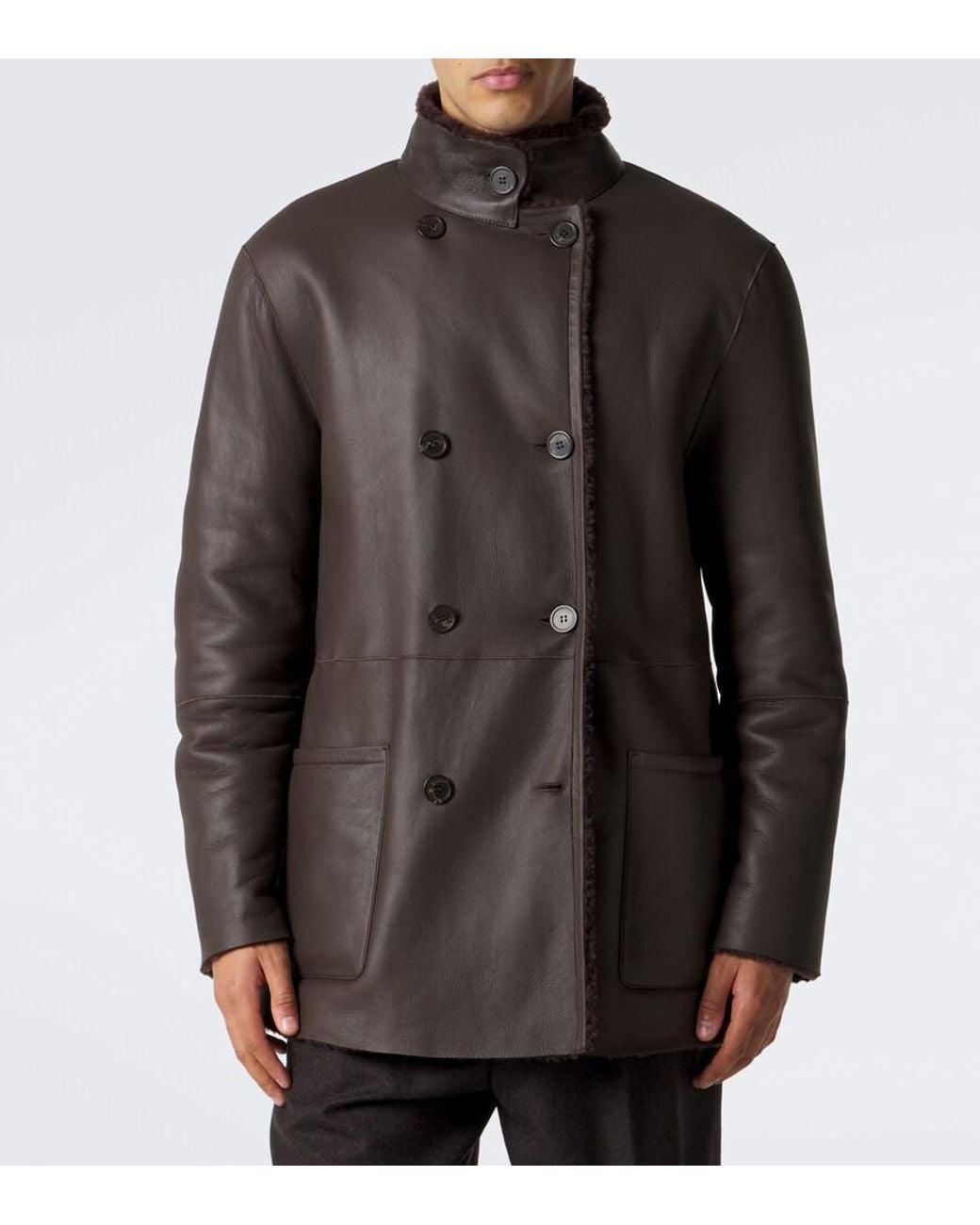 Arma Black Caleb Reversible Shearling And Leather Coat for men